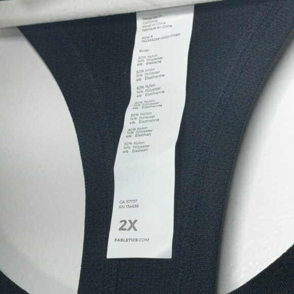 Fabletics Feather Tech Racerback Tank Top Black 2X NWT - Picture 7 of 9